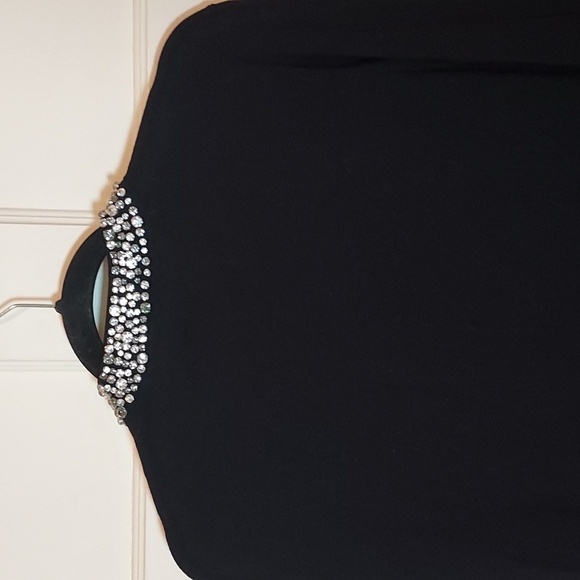 Ann Taylor Rhinestone Neckline Cardigan in Black - Picture 13 of 16